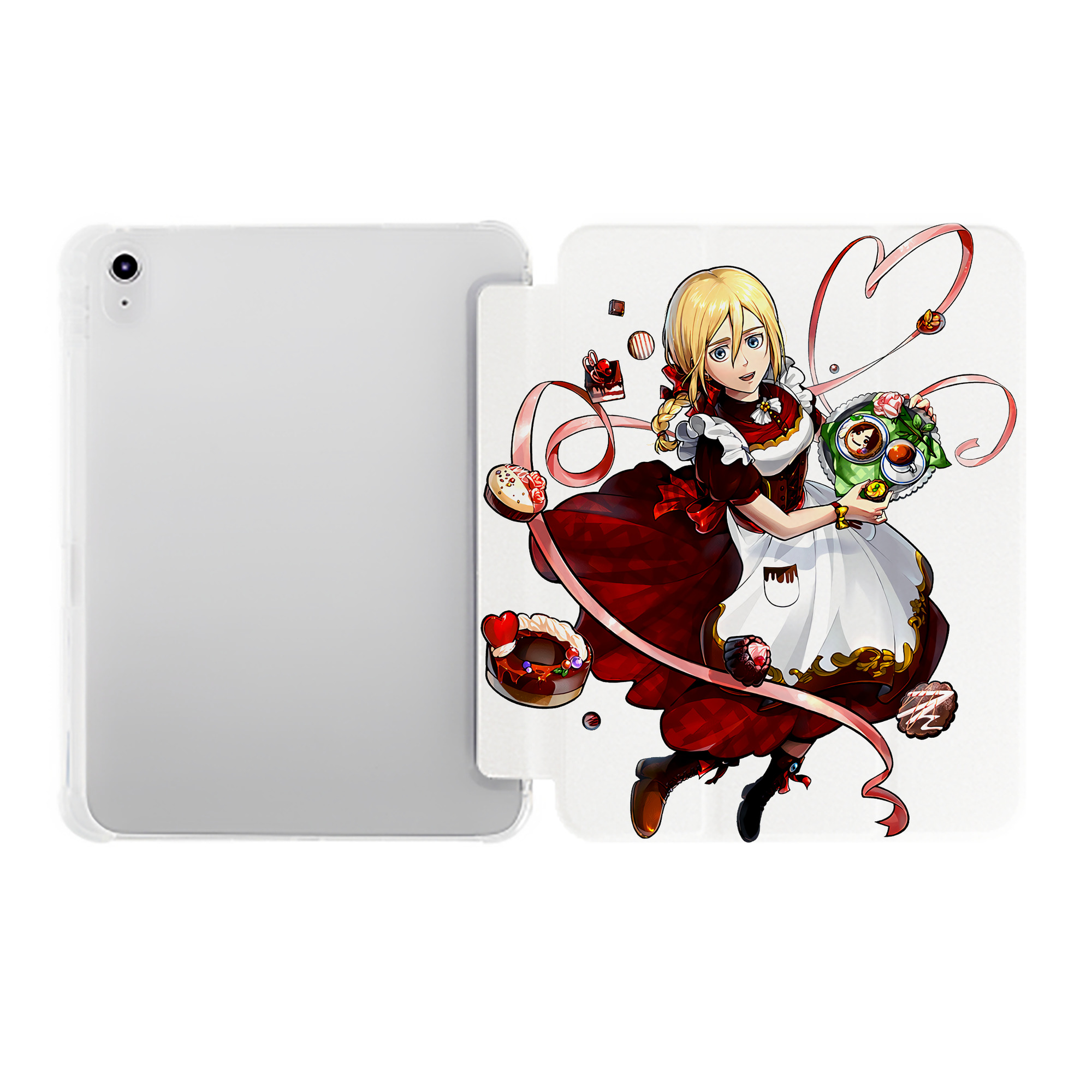 （画像用） 進撃の巨人 クリスタ·レンズ Attack on Titan Christa Lenz IPad ケース ペン収納付き 三つ折りスタンド PUレザー×シリコン 対応機種9.5/10.5/10.9インチ